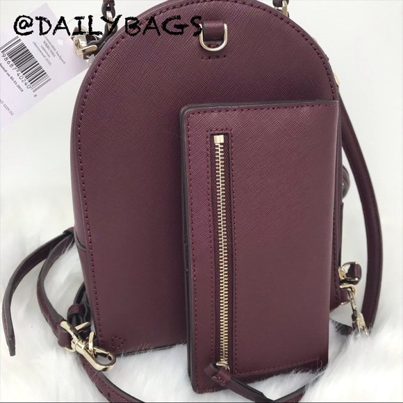 KATE SPADE MINI CONVERTIBLE BACKPACK CHERRY WALLET - Picture 3 of 8